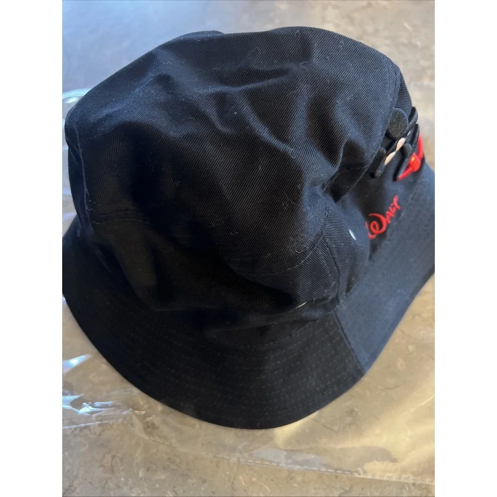 Walt Disney World Black Bucket Hat Adult One‎ Size- Disney Character Embroidery